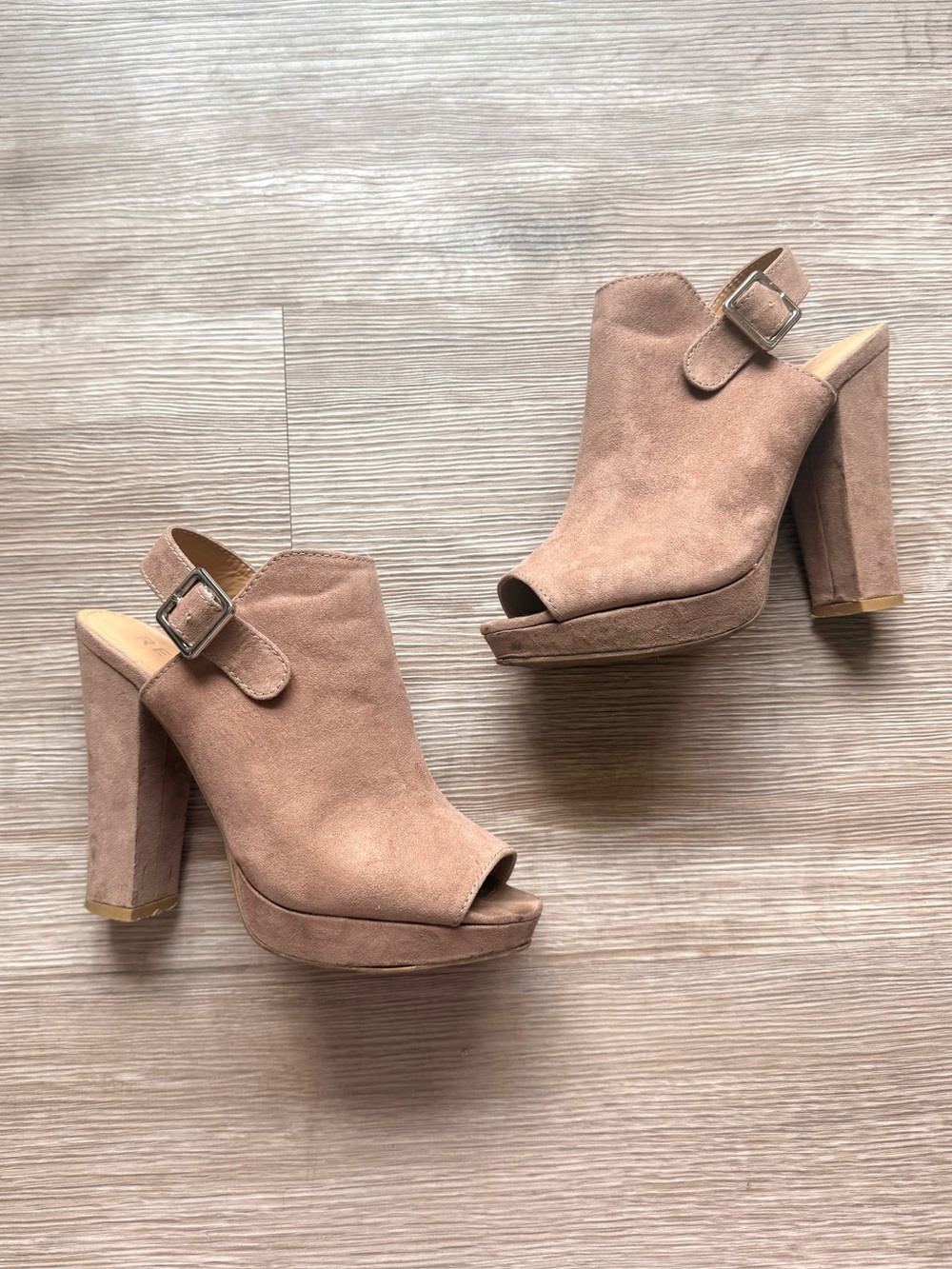 Women's Peep Toe Chunky Platform Heel Booties